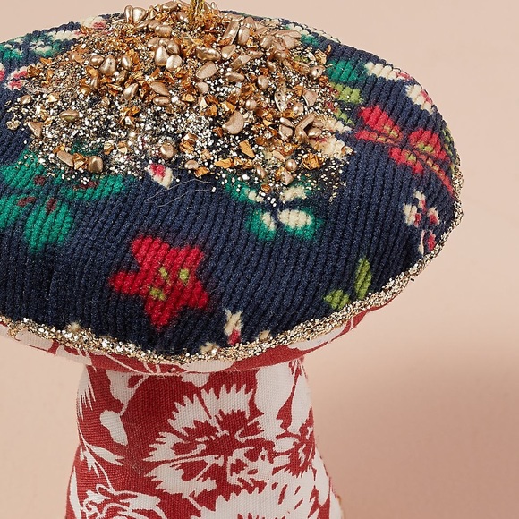 🌲 Fabric Toadstool Ornament Holiday Christmas Anthropologie - Picture 2 of 2
